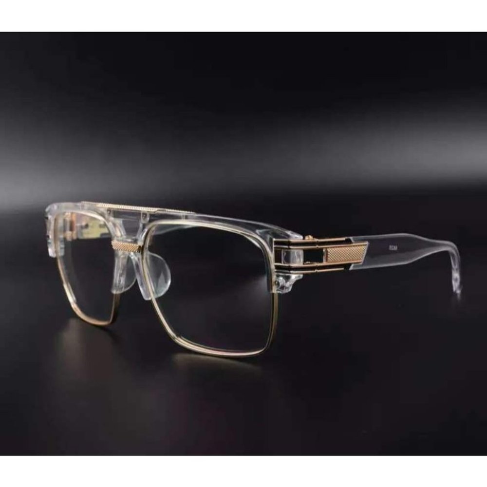 Men's CLASSIC VINTAGE RETRO Style SUN GLASSES Gold Frame Clear Lens Mirror Tint